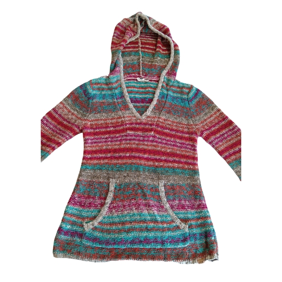 Roxy Sweaters - Roxy Colorful Striped Hooded Sweater